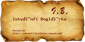 Istvánfi Boglárka névjegykártya